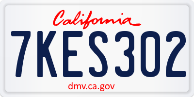 CA license plate 7KES302