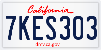 CA license plate 7KES303