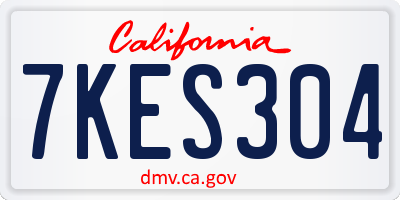 CA license plate 7KES304