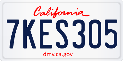CA license plate 7KES305