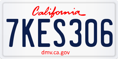 CA license plate 7KES306