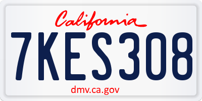 CA license plate 7KES308