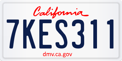 CA license plate 7KES311