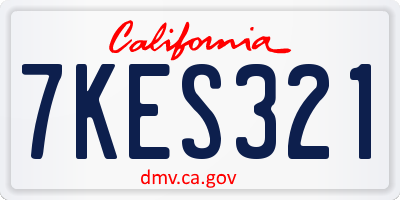 CA license plate 7KES321