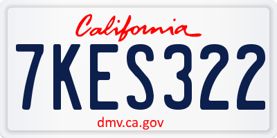 CA license plate 7KES322