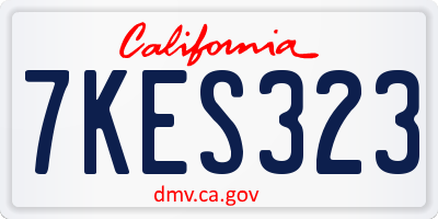 CA license plate 7KES323