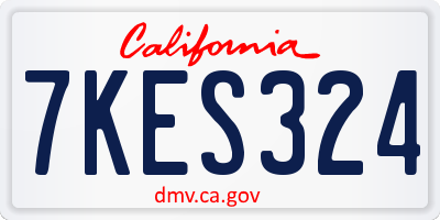 CA license plate 7KES324