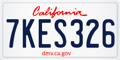 CA license plate 7KES326