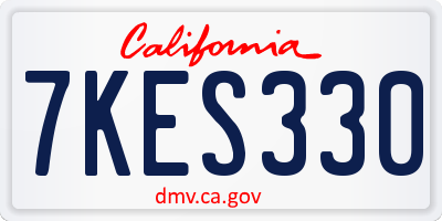 CA license plate 7KES330