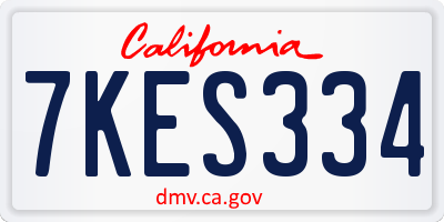 CA license plate 7KES334