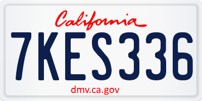 CA license plate 7KES336