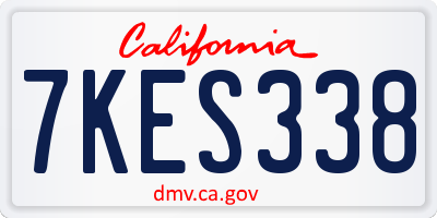 CA license plate 7KES338