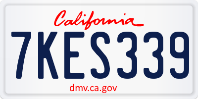 CA license plate 7KES339