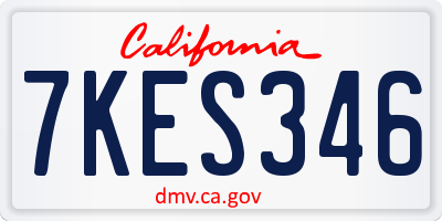 CA license plate 7KES346