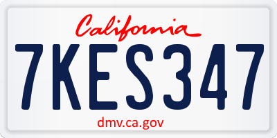 CA license plate 7KES347