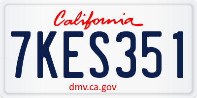 CA license plate 7KES351
