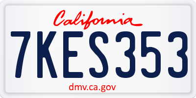 CA license plate 7KES353