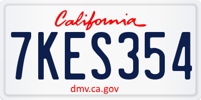 CA license plate 7KES354