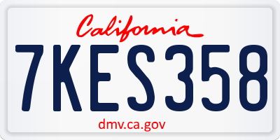 CA license plate 7KES358