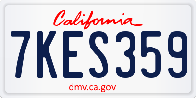CA license plate 7KES359