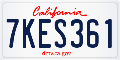 CA license plate 7KES361