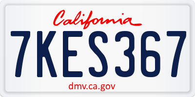 CA license plate 7KES367