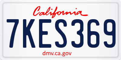 CA license plate 7KES369