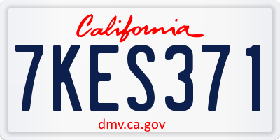 CA license plate 7KES371