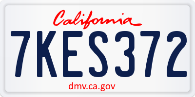 CA license plate 7KES372