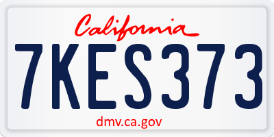 CA license plate 7KES373