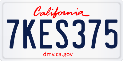CA license plate 7KES375