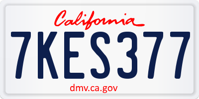 CA license plate 7KES377