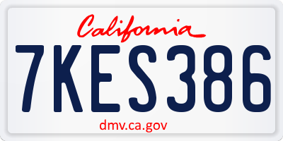 CA license plate 7KES386