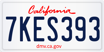CA license plate 7KES393