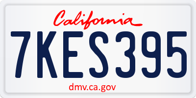 CA license plate 7KES395
