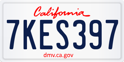 CA license plate 7KES397