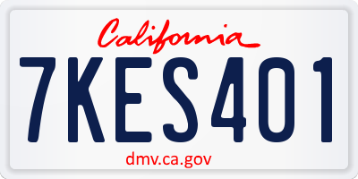 CA license plate 7KES401