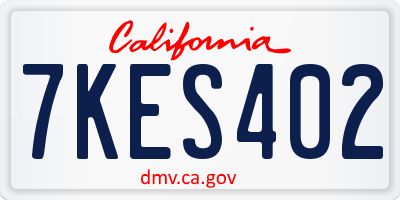 CA license plate 7KES402