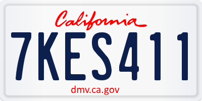 CA license plate 7KES411