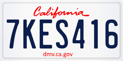 CA license plate 7KES416