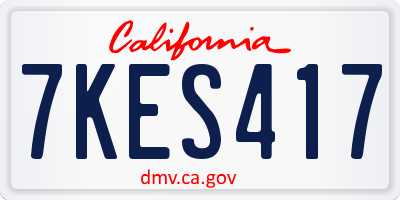 CA license plate 7KES417