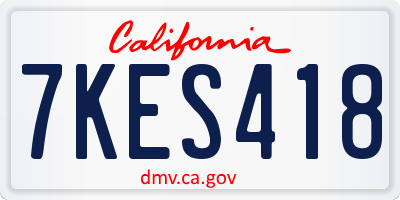 CA license plate 7KES418