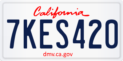 CA license plate 7KES420