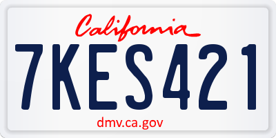 CA license plate 7KES421