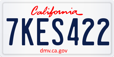 CA license plate 7KES422