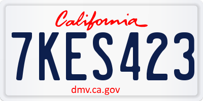 CA license plate 7KES423