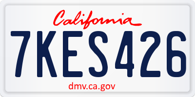CA license plate 7KES426