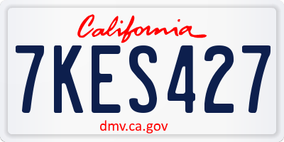 CA license plate 7KES427