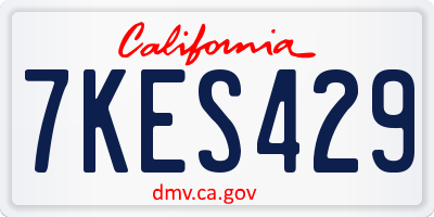 CA license plate 7KES429