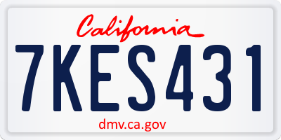 CA license plate 7KES431